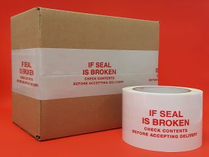 Broken seal tape on box