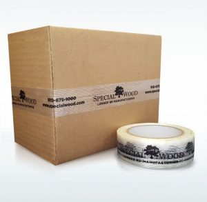 Custom Shipping Tape on Cardboard Box