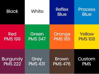 Available Colors for Custom Printed Freezer Tape